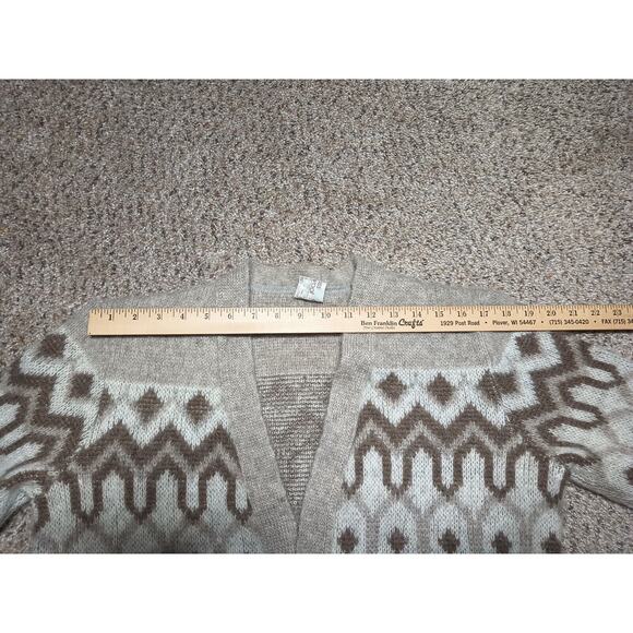 Alafoss Icewool Cardigan Sweater Size Large Vintage Ivory Brown Iceland Wool - Picture 10 of 11